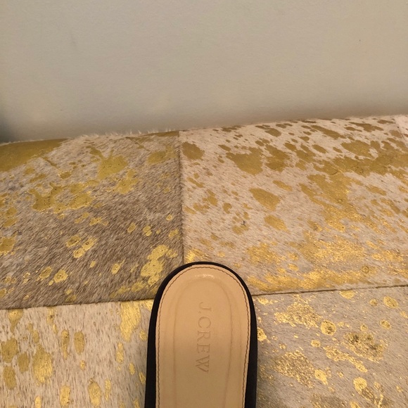 J.Crew Faux-Fur Antique Navy Blue Slide Sandals - Picture 6 of 9